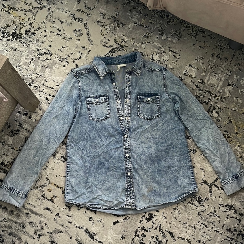 Denim Acid Wash Button Up